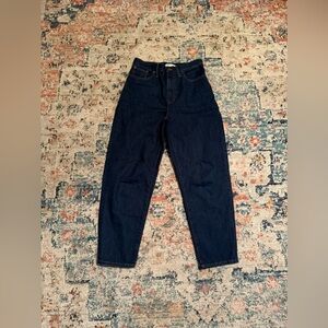 Madewell baggy tapered dark wash jean 29